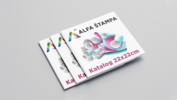 22x22 cm brochures and catalogs (stapled)