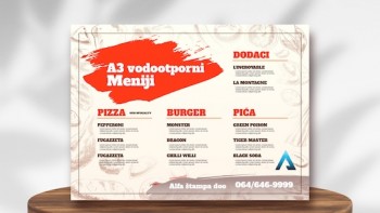 A3 waterproof menus