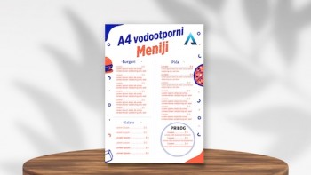 A4 waterproof menus