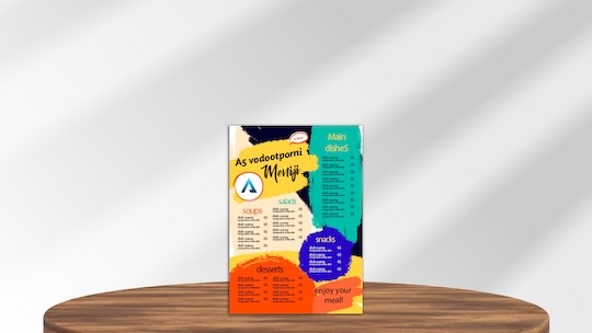 A5 waterproof menus